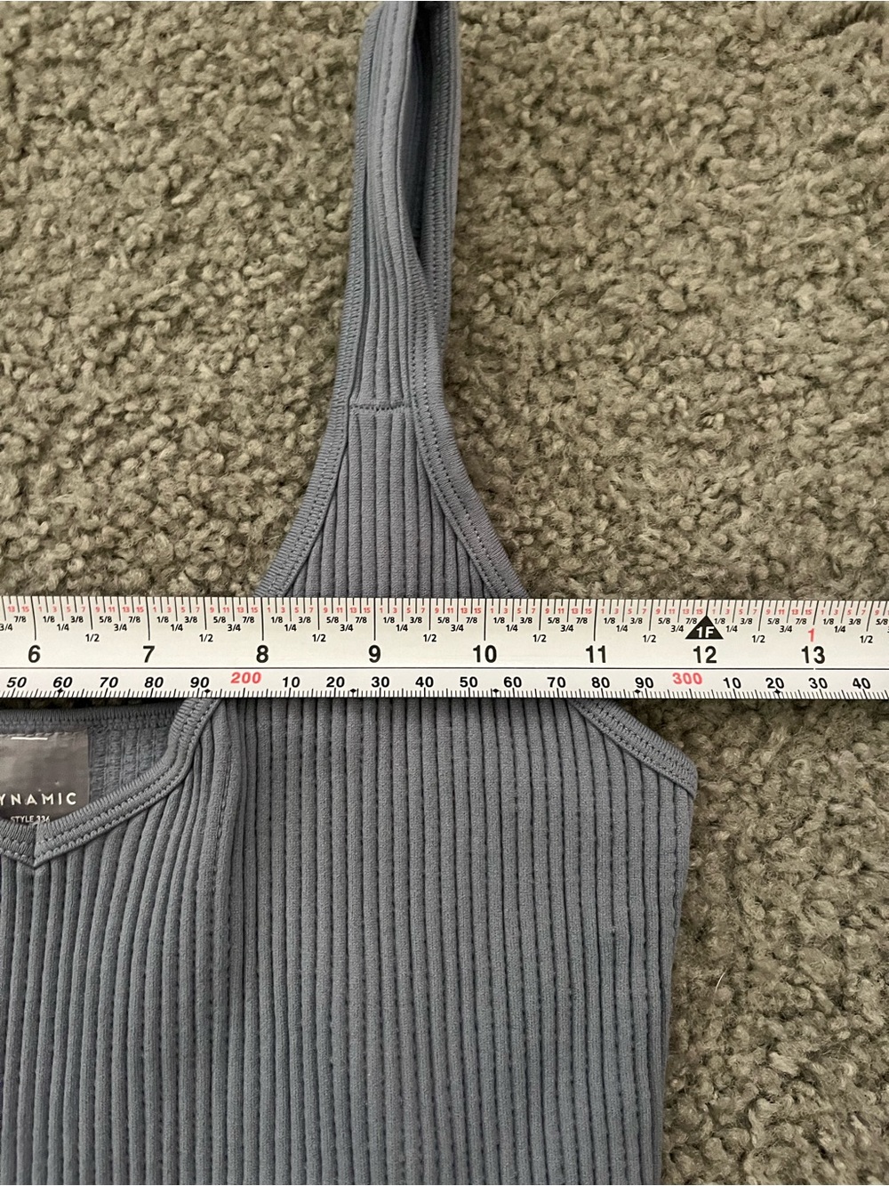 Dynamic Ribbed V-Neck Tank Top - Slate Blue - Picture 4 of 7